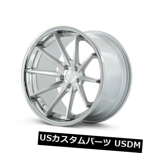 海外輸入ホイール 19x8.5 Ferrada FR4 5x112 +42マシンシルバー/クロームリップホイール(4個セット) 19x8.5 Ferrada FR4 5x112 +42 Machine Silver / Chrome Lip Wheels (Set of 4) 【並行輸入品】|カスタムパーツ WORLD倉庫