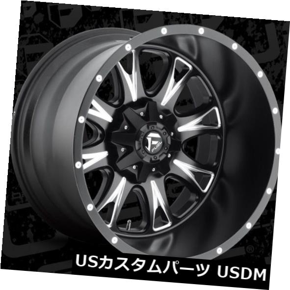 海外輸入ホイール 燃料スロットルD513 22x14 8x6.5 ET-76ブラックホイールリム（4個セット） Fuel Throttle D513 22x14 8x6.5 ET-76 Black Wheels Rims (Set of 4) 【並行輸入品】