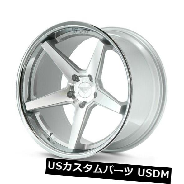 海外輸入ホイール 19x10.5 Ferrada FR3 5x112 +25 Machine Silver / Chrome Lip Wheels（4個セット） 19x10.5 Ferrada FR3 5x112 +25 Machine Silver / Chrome Lip Wheels (Set of 4) 【並行輸入品】
