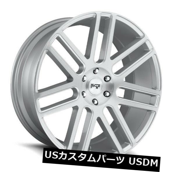 海外輸入ホイール 24x10 NICHE ELAN M099 6x5.5 +30シルバー/ブラッシュドフェイスホイール（4個セット） 24x10 NICHE ELAN M099 6x5.5 +30 Silver/Brushed Face Wheels (Set of 4) 【並行輸入品】