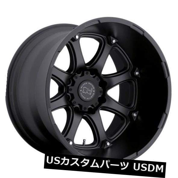 海外輸入ホイール 22x14ブラックRhino Glamis 8x165 ET-74マットブラックホイール（4個セット） 22x14 Black Rhino Glamis 8x165 ET-74 Matte Black Wheels (Set of 4) 【並行輸入品】