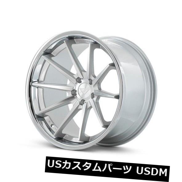 海外輸入ホイール 22x10.5 Ferrada FR4 5x127 +35マシンシルバー/クロームリップホイール(4個セット) 22x10.5 Ferrada FR4 5x127 +35 Machine Silver / Chrome Lip Wheels (Set of 4) 【並行輸入品】|カスタムパーツ WORLD倉庫