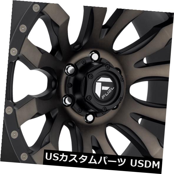 海外輸入ホイール 22x12燃料D674 Blitz 6x135 ET-44ブラックマシニングティントリム（4個セット） 22x12 Fuel D674 Blitz 6x135 ET-44 Black Machined Tint Rims (Set of 4) 【並行輸入品】