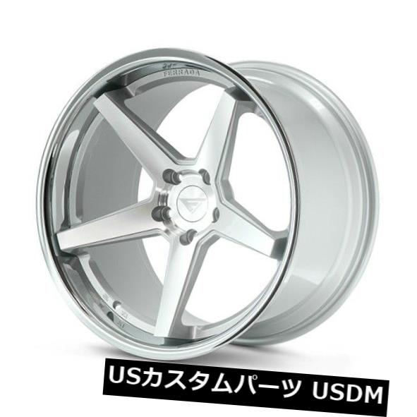 海外輸入ホイール 19x8.5 Ferrada FR3 5x120 +33マシンシルバー/クロームリップホイール（4個セット） 19x8.5 Ferrada FR3 5x120 +33 Machine Silver / Chrome Lip Wheels (Set of 4) 【並行輸入品】