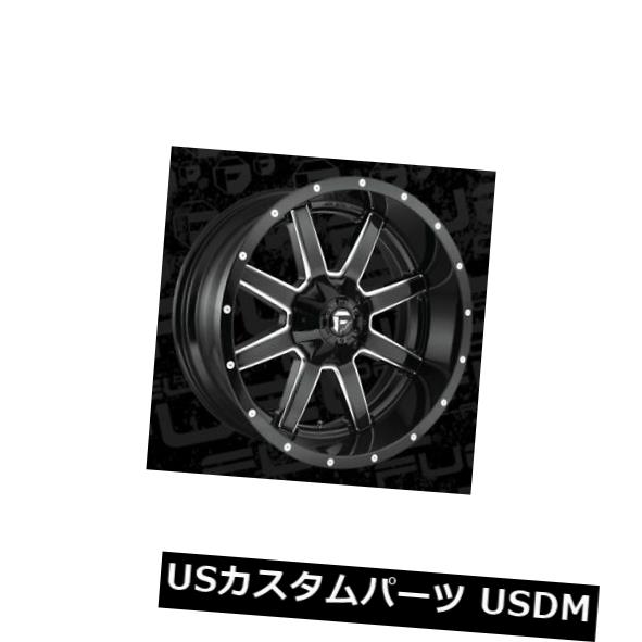 海外輸入ホイール 22x10 Fuel D610 Maverick 8x180 ET10 Black & Milled Rims (Set of 4) 【並行輸入品】