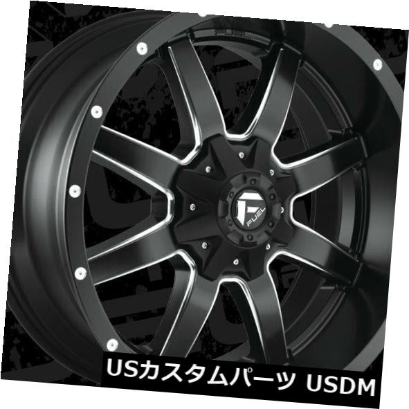 海外輸入ホイール 22x10 Fuel D538 Maverick 8x170 ET10 Black & Milled Rims (Set of 4) 【並行輸入品】