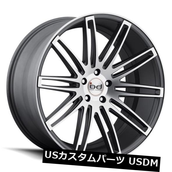 海外輸入ホイール 22x10.5 Blaque Diamond BD-2 5x112 et30グラファイト加工ホイール（4個セット） 22x10.5 Blaque Diamond BD-2 5x112 et30 Graphite Machined Wheels (Set of 4) 【並行輸入品】