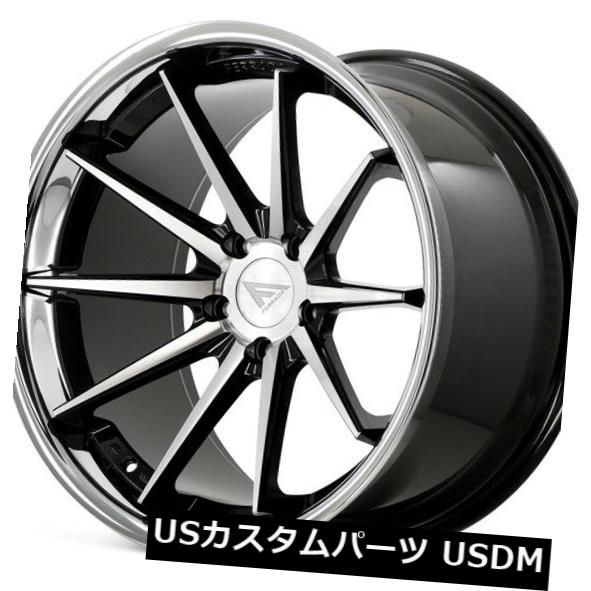 海外輸入ホイール 22x11 Ferrada FR4 5x115 +20マシンブラック/クロームリップホイール(4個セット) 22x11 Ferrada FR4 5x115 +20 Machine Black / Chrome Lip Wheels (Set of 4) 【並行輸入品】|カスタムパーツ WORLD倉庫