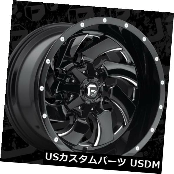 海外輸入ホイール Fuel Cleaver 20x12 5x4.5 / 5x5.0 ET-44ブラックミルドリム（4個セット） Fuel Cleaver 20x12 5x4.5/5x5.0 ET-44 Black Milled Rims (Set of 4) 【並行輸入品】