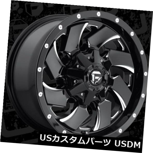 海外輸入ホイール Fuel Cleaver Dualieリア20x8.25 8x200 ET-176ブラックミルドリム（4個セット） Fuel Cleaver Dualie Rear 20x8.25 8x200 ET-176 Black Milled Rims (Set of 4) 【並行輸入品】
