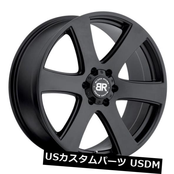 海外輸入ホイール 22x9.5ブラックライノハカ6x139.7 ET25マットブラックホイール（4個セット） 22x9.5 Black Rhino Haka 6x139.7 ET25 Matte Black Wheels (Set of 4) 【並行輸入品】
