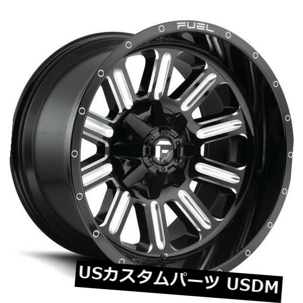 海外輸入ホイール 22x12フューエルD620 8x180 ET-44ブラックリム（4個セット） 22x12 FUEL D620 8x180 ET-44 Black Rims (Set of 4) 【並行輸入品】
