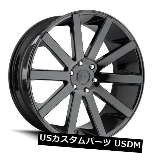 海外輸入ホイール 24x10 DUB S219 6x5.5 ET30ブラックリム（4個セット） 24x10 DUB S219 6x5.5 ET30 Black Rims (Set of 4) 【並行輸入品】