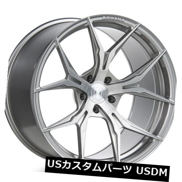 海外輸入ホイール Rohana 19x8.5 RFX5 5x114 +35ブラッシュドチタンリム（4個セット） Rohana 19x8.5 RFX5 5x114 +35 Brushed Titanium Rims (Set of 4) 【並行輸入品】