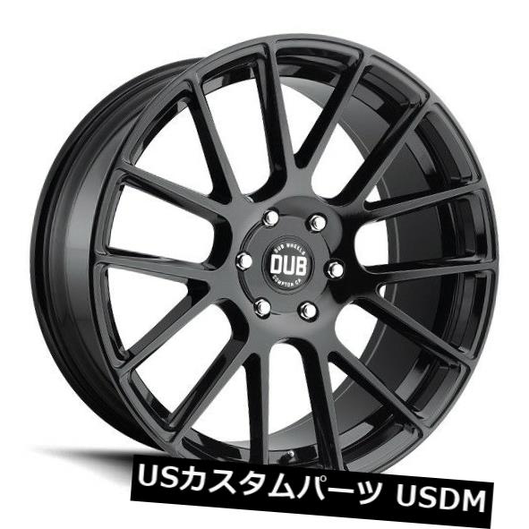 海外輸入ホイール 24x9.5 DUB S205 6x5.5 ET30ブラックリム（4個セット） 24x9.5 DUB S205 6x5.5 ET30 Black Rims (Set of 4) 【並行輸入品】