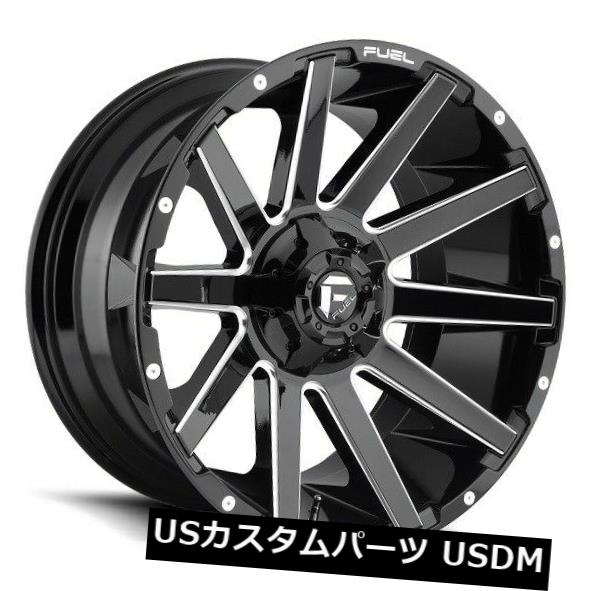 海外輸入ホイール 22x10フューエルD615 8x6.5 ET-18グロスブラックホイール（4個セット） 22x10 FUEL D615 8x6.5 ET-18 Gloss Black Wheels (Set of 4) 【並行輸入品】