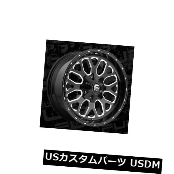 海外輸入ホイール 22x14 Fuel D588 Titan 8x165.1 ET-75 Black & Milled Rims (Set of 4) 【並行輸入品】