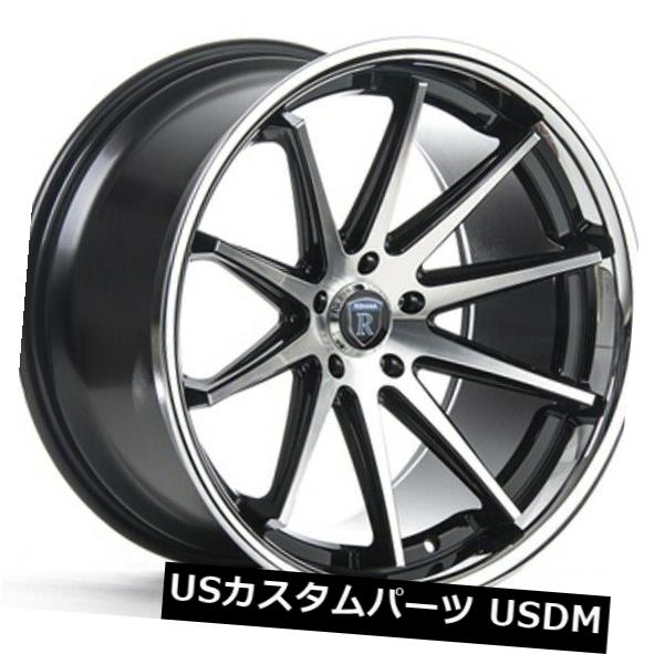 海外輸入ホイール 20x9 Rohana RC10 5x112 +25マシンブラック/クロームリップホイール（4個セット） 20x9 Rohana RC10 5x112 +25 Machine Black/Chrome Lip Wheels (Set of 4) 【並行輸入品】