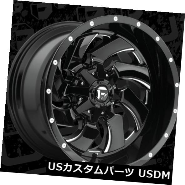 海外輸入ホイール Fuel Cleaver 20x12 8x6.5 ET-44ブラックミルドホイール（4個セット） Fuel Cleaver 20x12 8x6.5 ET-44 Black Milled Wheels (Set of 4) 【並行輸入品】
