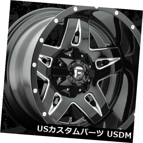 海外輸入ホイール 20x12 Fuel D554 Full Blown 5x127/5x139.7 ET-44 Black & Milled Rims (Set of 4) 【並行輸入品】