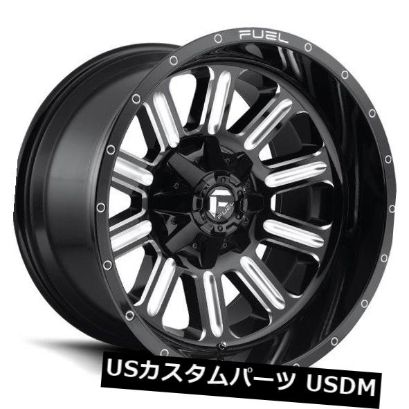 海外輸入ホイール 20x12フューエルD620 8x6.5 ET-44ブラックリム（4個セット） 20x12 FUEL D620 8x6.5 ET-44 Black Rims (Set of 4) 【並行輸入品】