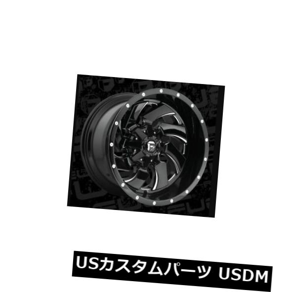 海外輸入ホイール 22x12 Fuel D574 Cleaver 5x114.3/5x127 ET-44 Black & Milled Rims (Set of 4) 【並行輸入品】