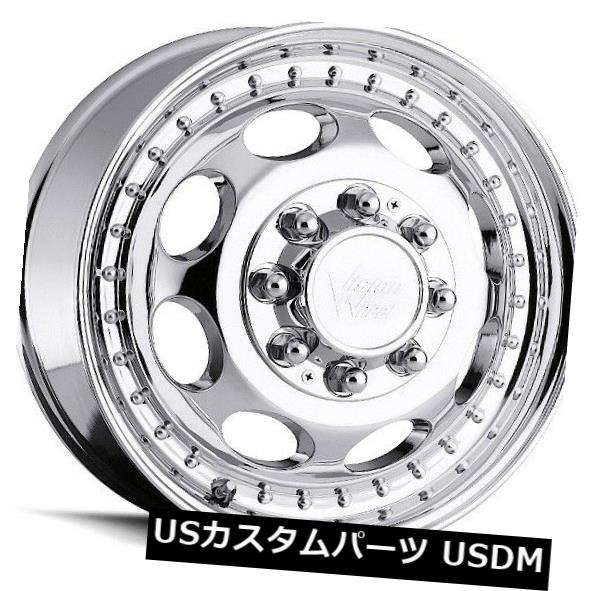 海外輸入ホイール 19.5X6.75 Vision 181 Hauler Dually 8x165.1 ET-143クロームホイール（4個セット） 19.5X6.75 Vision 181 Hauler Dually 8x165.1 ET-143 Chrome Wheels (Set of 4) 【並行輸入品】｜カスタムパーツ WORLD倉庫