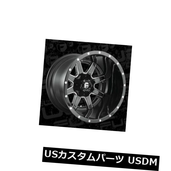 海外輸入ホイール 20x14 Fuel D610 Maverick 6x135/6x139.7 ET-76 Black & Milled Rims (Set of 4) 【並行輸入品】