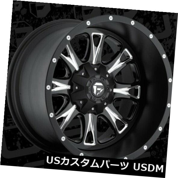 海外輸入ホイール 20x12 Fuel D513 Throttle 6x135/6x139.7 ET-44 Black & Milled Rims (Set of 4) 【並行輸入品】
