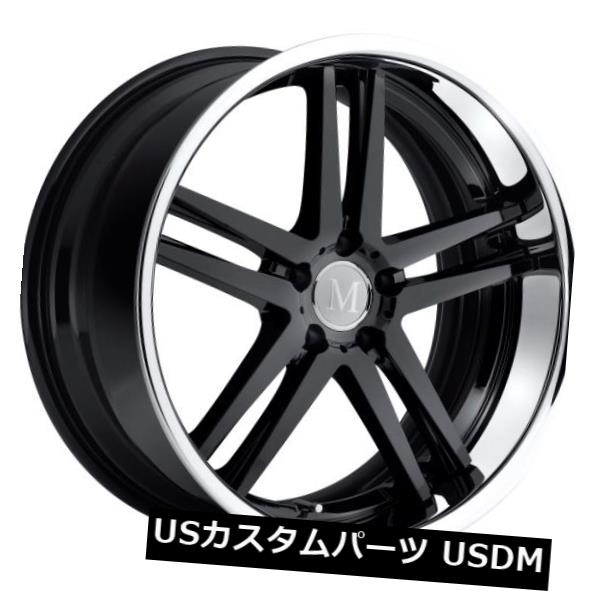 海外輸入ホイール 19x8.5マンドラスシンプレックス5x112リム+43ブラックホイール（4個セット） 19x8.5 Mandrus Simplex 5x112 Rims +43 Black Wheels (Set of 4) 【並行輸入品】