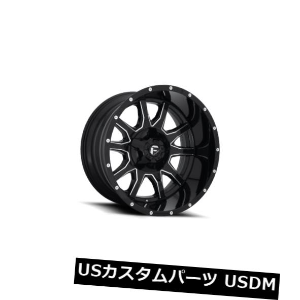 海外輸入ホイール 22x12 Fuel D627 Vandal 6x135/6x139.7 ET-43 Black & Milled Wheels (Set of 4) 【並行輸入品】