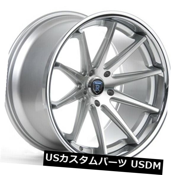 海外輸入ホイール 22x9 Rohana RC10 5x108 +42マシンシルバー/クロームリップホイール(4個セット) 22x9 Rohana RC10 5x108 +42 Machine Silver/Chrome Lip Wheels (Set of 4) 【並行輸入品】