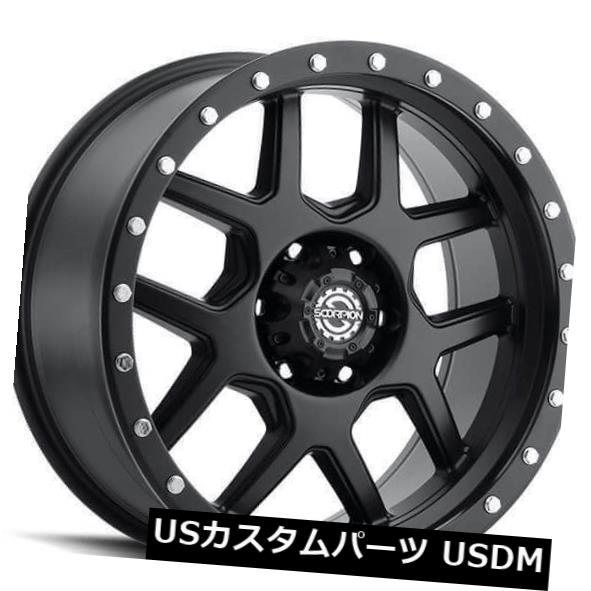 海外輸入ホイール Set4 17 "スコーピオンホイールSC-26マットブラックオフロードNIB Set4 17" Scorpion Wheels SC-26 Matte Black Off Road NIB 【並行輸入品】｜カスタムパーツ WORLD倉庫