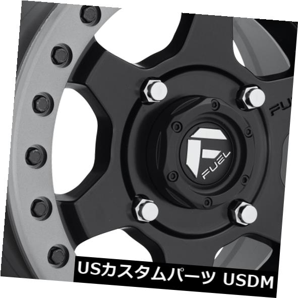 海外輸入ホイール 15x7燃料D914ガトリングUtv 4x156 ET55マットブラックホイール（4個セット） 15x7 Fuel D914 Gatling Utv 4x156 ET55 Matte Black Wheels (Set of 4) 【並行輸入品】