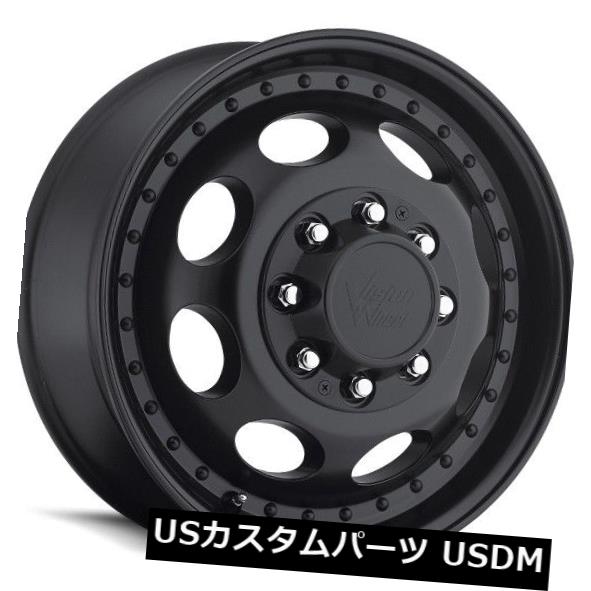 海外輸入ホイール 19.5X6.75 Vision 181 Hauler Dually 8x165.1 ET-143マットブラックホイール（4個セット） 19.5X6.75 Vision 181 Hauler Dually 8x165.1 ET-143 Matte Black Wheels (Set of 4) 【並行輸入品】