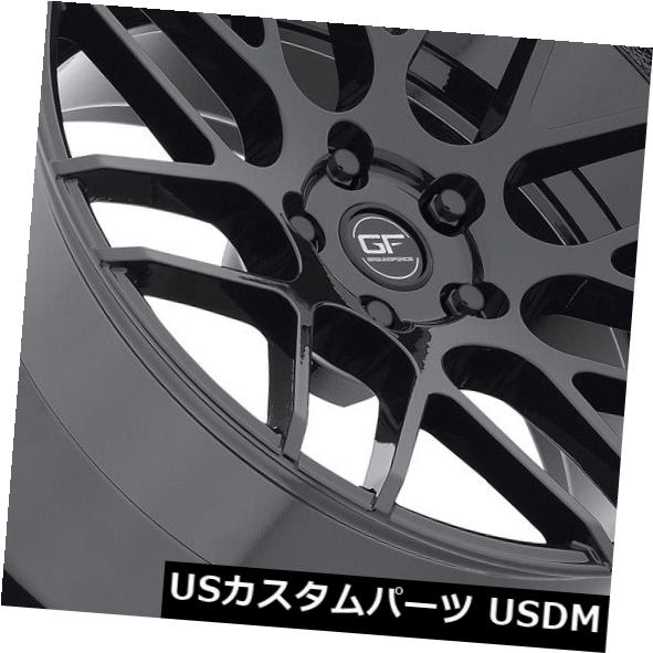海外輸入ホイール Ground Force GF7 19x8.5 / 19x10.5 5x112ブラックホイール（4個セット） Ground Force GF7 19x8.5/19x10.5 5x112 Black Wheels (set of 4) 【並行輸入品】