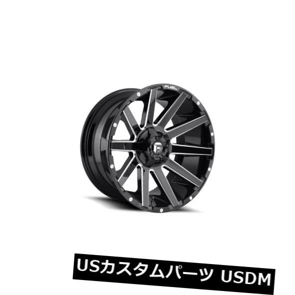 海外輸入ホイール 18x9 Fuel D615 Contra 6x135/6x139.7 ET-12 Black & Milled Rims (Set of 4) 【並行輸入品】
