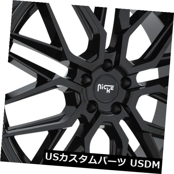海外輸入ホイール 20x9ニッチホイールM224ガンマ5x114.3 ET35ブラックホイール（4個セット） 20x9 Niche Wheels M224 Gamma 5x114.3 ET35 Black Wheels (Set of 4) 【並行輸入品】