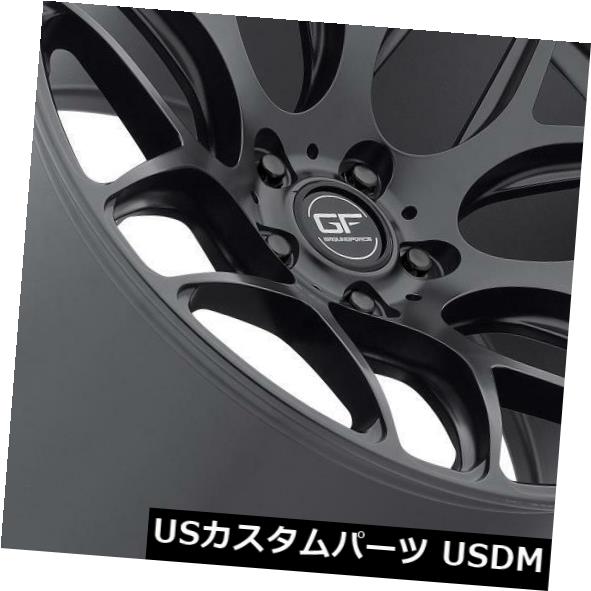 海外輸入ホイール グラウンドフォースGF9 19x8.5 / 19x9.5 5x120ブラックホイール（4個セット） Ground Force GF9 19x8.5/19x9.5 5x120 Black Wheels (set of 4) 【並行輸入品】