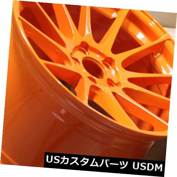 海外輸入ホイール Ground Force GF6 19x10.5 5x112オレンジホイール（4個セット） Ground Force GF6 19x10.5 5x112 Orange Wheels (set of 4) 【並行輸入品】