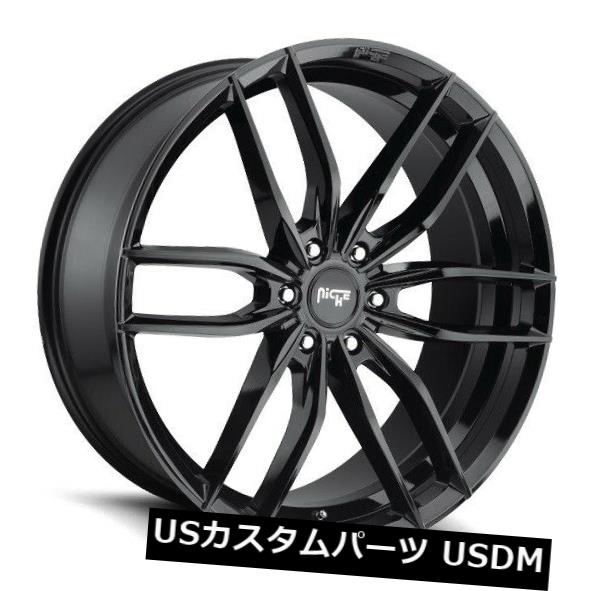 海外輸入ホイール 20x9ニッチホイールM209 Vosso 6x139.7 ET20ブラックホイール（4個セット） 20x9 Niche Wheels M209 Vosso 6x139.7 ET20 Black Wheels (Set of 4) 【並行輸入品】