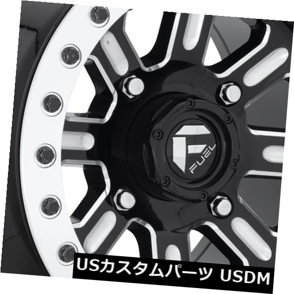 海外輸入ホイール 15x7 Fuel D910 Hardline Utv 4x156 ET38 Black & Milled Wheels (Set of 4) 【並行輸入品】
