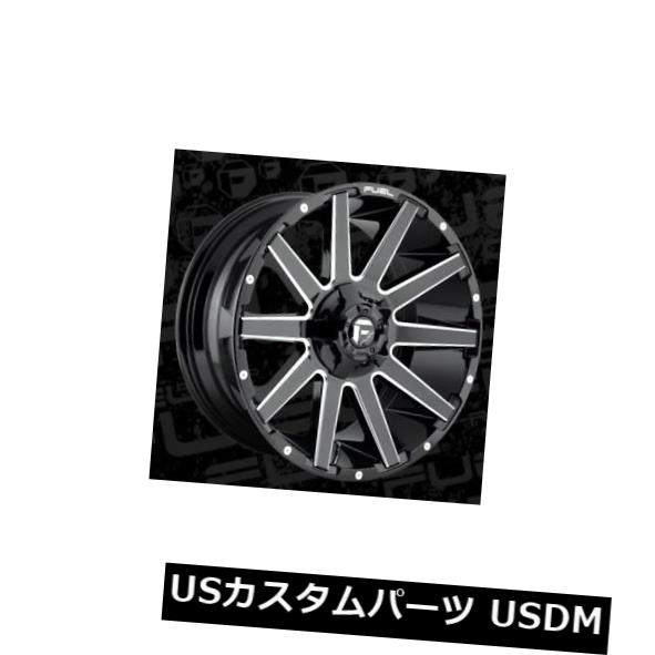 海外輸入ホイール 20x9 Fuel D615 Contra 5x139.7/5x150 ET1 Black & Milled Rims (Set of 4) 【並行輸入品】