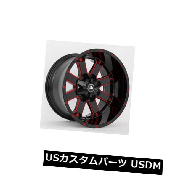 海外輸入ホイール 20x12 American OffRoad A108 5x5（5x127）ET-44ブラックレッドティントリム（4個セット） 20x12 American OffRoad A108 5x5(5x127) ET-44 Black Red Tint Rims (Set of 4) 【並行輸入品】