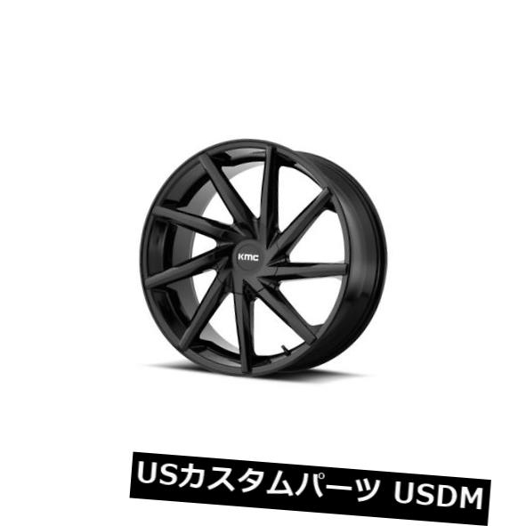 海外輸入ホイール 22x9 KMCバースト6x135 / 6x139.7 ET15ブラックリム（4個セット） 22x9 KMC BURST 6x135/6x139.7 ET15 Black Rims (Set of 4) 【並行輸入品】