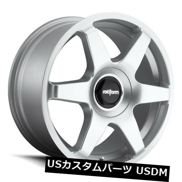 海外輸入ホイール 19x8.5 Rotiform SIX R114 5x100 / 112 +35シルバーホイール（4個セット） 19x8.5 Rotiform SIX R114 5x100/112 +35 Silver Wheels (Set of 4) 【並行輸入品】