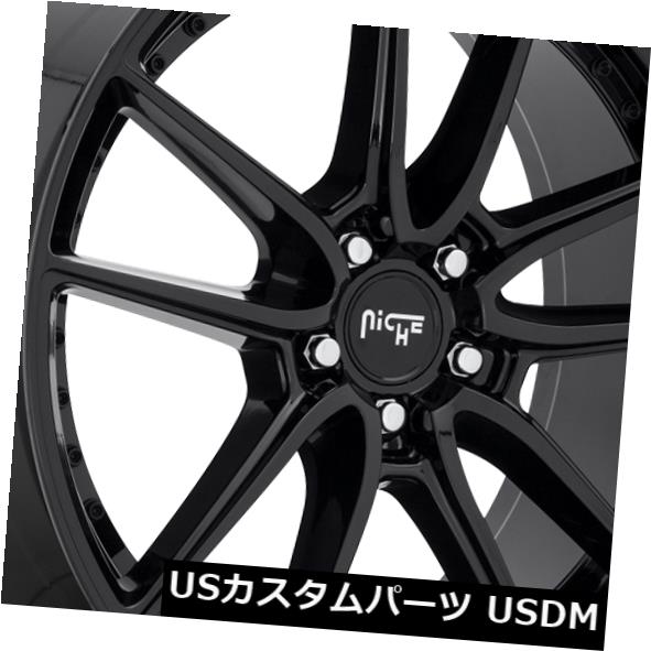 海外輸入ホイール 20x9ニッチホイールM223 Dfs 5x108 ET38ブラックホイール（4個セット） 20x9 Niche Wheels M223 Dfs 5x108 ET38 Black Wheels (Set of 4) 【並行輸入品】