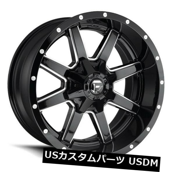 海外輸入ホイール Fuel Maverick D610 20x9 8x6.5 ET20 Black / Milled Rims（4個セット） Fuel Maverick D610 20x9 8x6.5 ET20 Black/Milled Rims (Set of 4) 【並行輸入品】