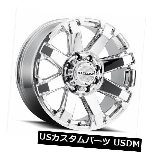 海外輸入ホイール 18x9 Racelineスロットル8x165.1 ET0クロームホイール（4個セット） 18x9 Raceline Throttle 8x165.1 ET0 Chrome Wheels (Set of 4) 【並行輸入品】