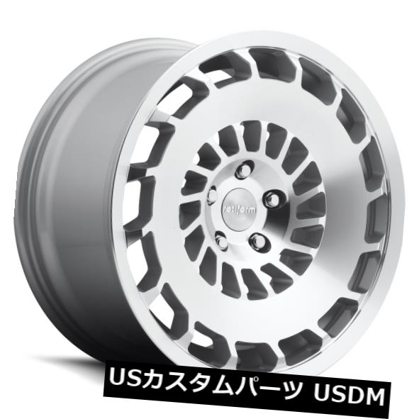 海外輸入ホイール 19x8.5 Rotiform R135 Ccv 5x112 ET45 Silver & Machined Rims (Set of 4) 【並行輸入品】